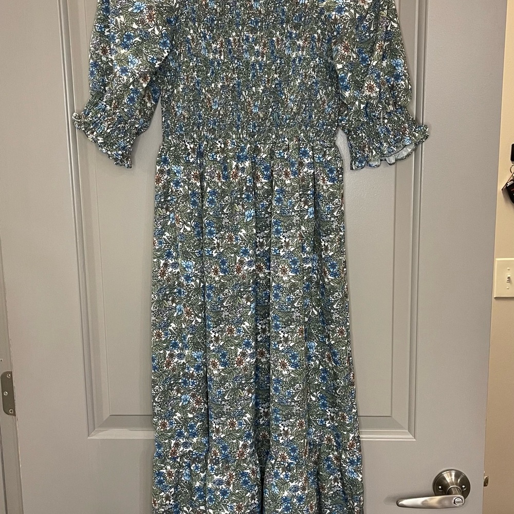 Green Floral Maxi Dress